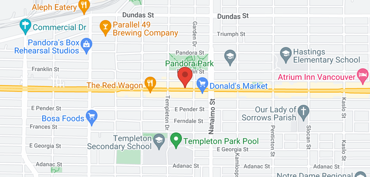map of 210 2265 E HASTINGS STREET
